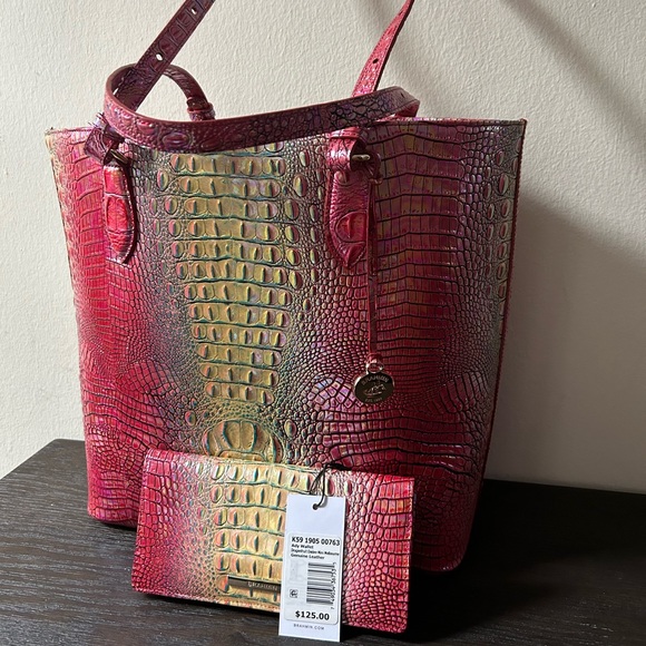 BRAHMIN ELLEN SND ADY WALLET DRAGONFRUIT MINI OMBRÉ MELBOURNE - Picture 10 of 10